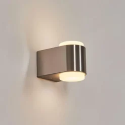 Applique murale d'extérieur Fanshawe LED Nickel mat, 2 lumières