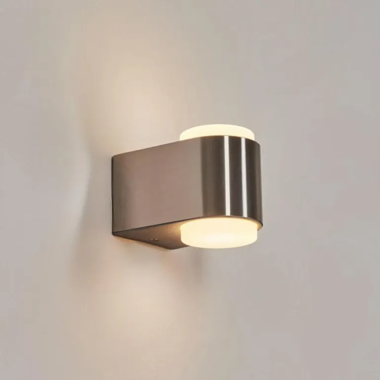 Applique murale d'extérieur Fanshawe LED Nickel mat, 2 lumières