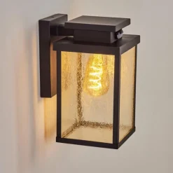 Applique murale d'extérieur Tieva Noir, 1 lumière, Détecteur de mouvement