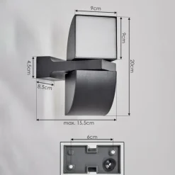 Applique murale d'extérieur Kontenga LED Anthracite, 2 lumières