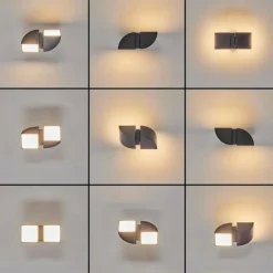 Applique murale d'extérieur Kontenga LED Anthracite, 2 lumières