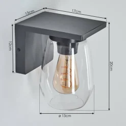 Applique murale d'extérieur Aquin Anthracite, 1 lumière