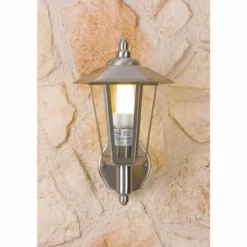 Applique murale d'extérieur Moskau Acier inoxydable, Transparent, 1 lumière