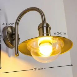 Applique murale d'extérieur Elima Acier inoxydable, 1 lumière