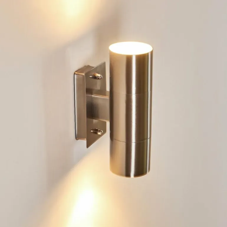 Applique murale d'extérieur Malaga Acier inoxydable, 2 lumières