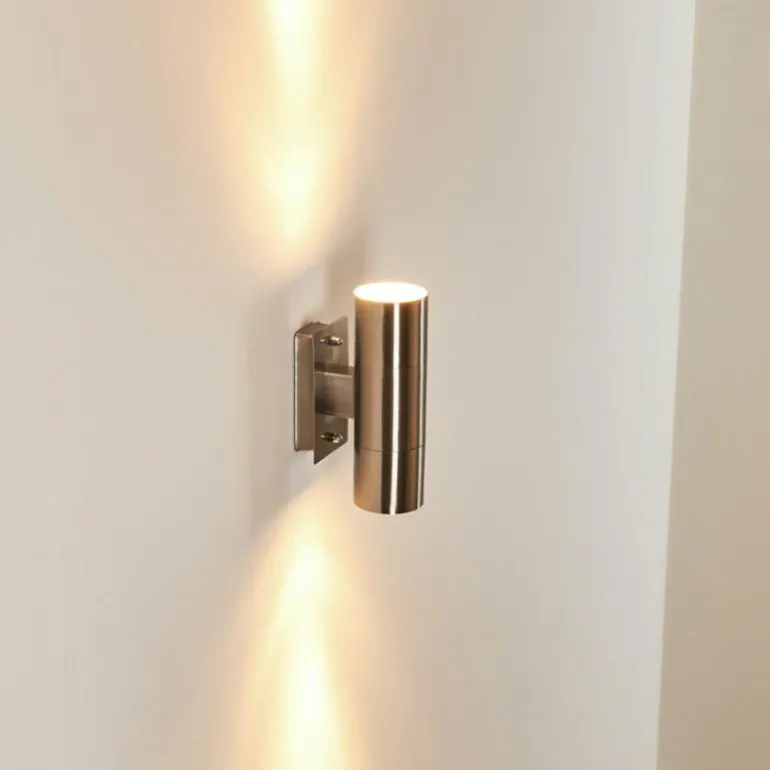 Applique murale d'extérieur Malaga Acier inoxydable, 2 lumières