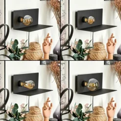 Applique murale Diamoukope Noir, 1 lumière