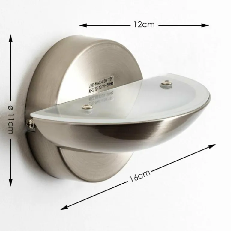 Applique murale Dominical LED Nickel mat, 2 lumières