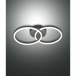 Applique murale Fabas Luce Giotto LED Noir, 2 lumières