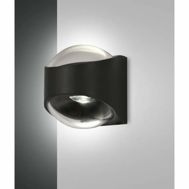 Applique murale Fabas Luce Remy LED Noir, 1 lumière