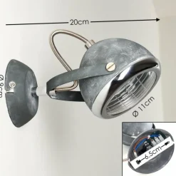 Applique murale Foverup Chrome, Gris, 1 lumière