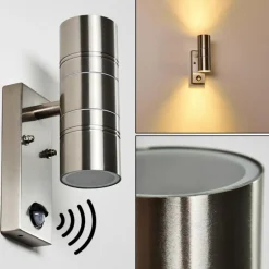 Applique murale Froslev LED Chrome, 2 lumières, Détecteur de mouvement