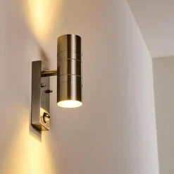 Applique murale Froslev LED Chrome, 2 lumières, Détecteur de mouvement