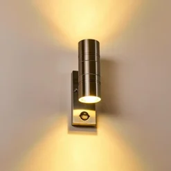 Applique murale Froslev LED Chrome, 2 lumières, Détecteur de mouvement