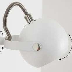 Applique murale Gadmen Chrome, Blanc, 1 lumière