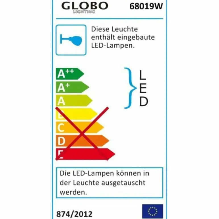 Applique murale Globo AVARI Nickel mat, 1 lumière