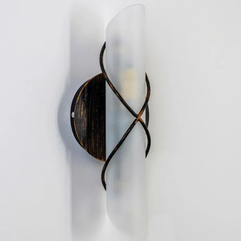 Applique murale Globo RANIA Acier inoxydable, Noir, Blanc, 1 lumière