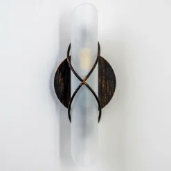 Applique murale Globo RANIA Acier inoxydable, Noir, Blanc, 1 lumière