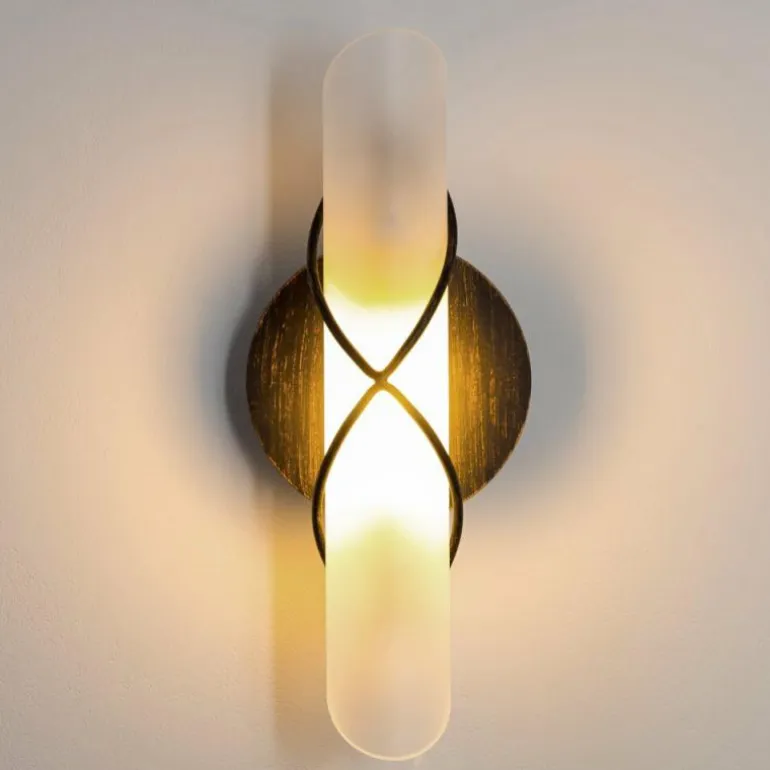 Applique murale Globo RANIA Acier inoxydable, Noir, Blanc, 1 lumière