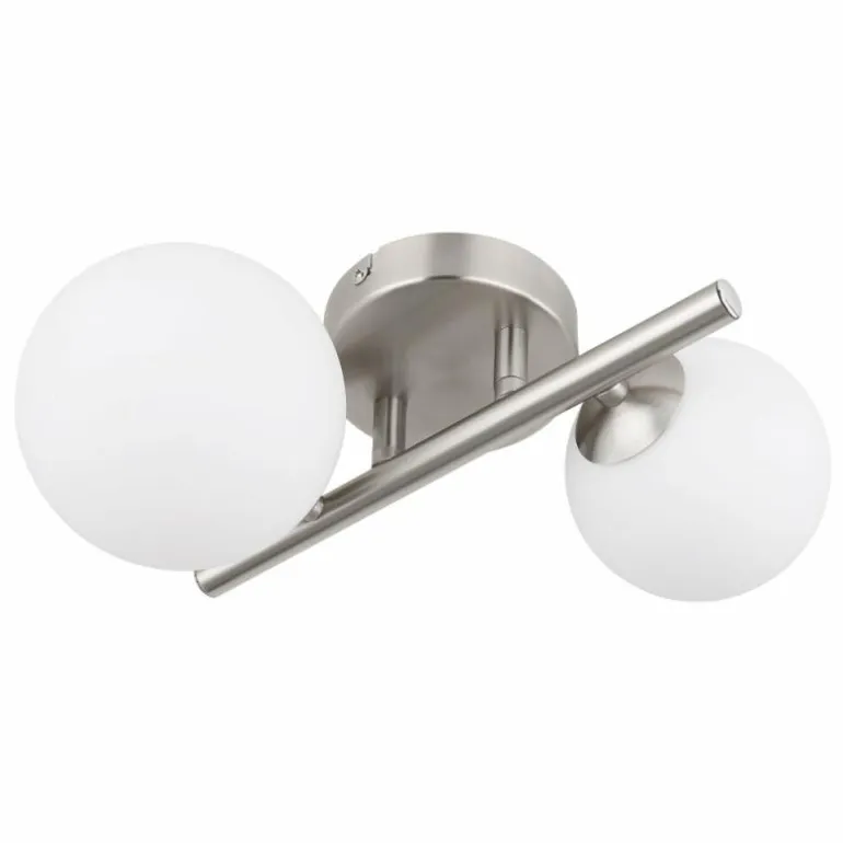 Applique murale Globo RIHA LED Nickel mat, 2 lumières