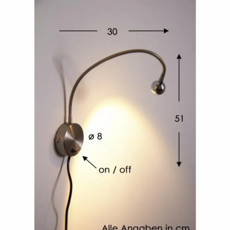 Applique murale Globo SERPENT LED Chrome, 1 lumière
