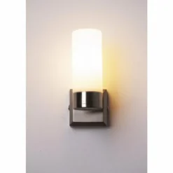 Applique murale Globo SPACE Acier inoxydable, Nickel mat, Blanc, 1 lumière
