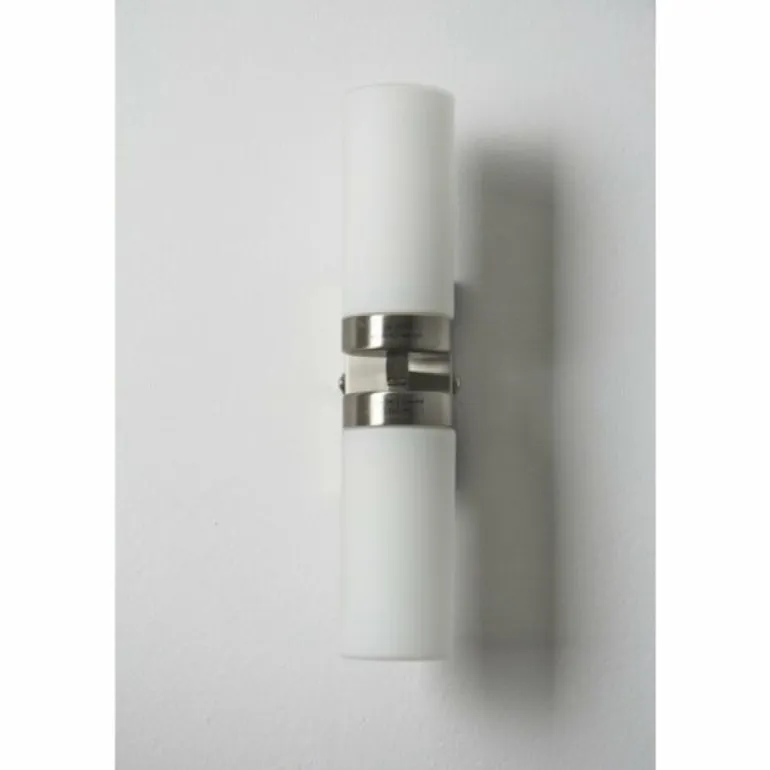 Applique murale Globo SPACE Chrome, Acier inoxydable, Nickel mat, Blanc, 2 lumières