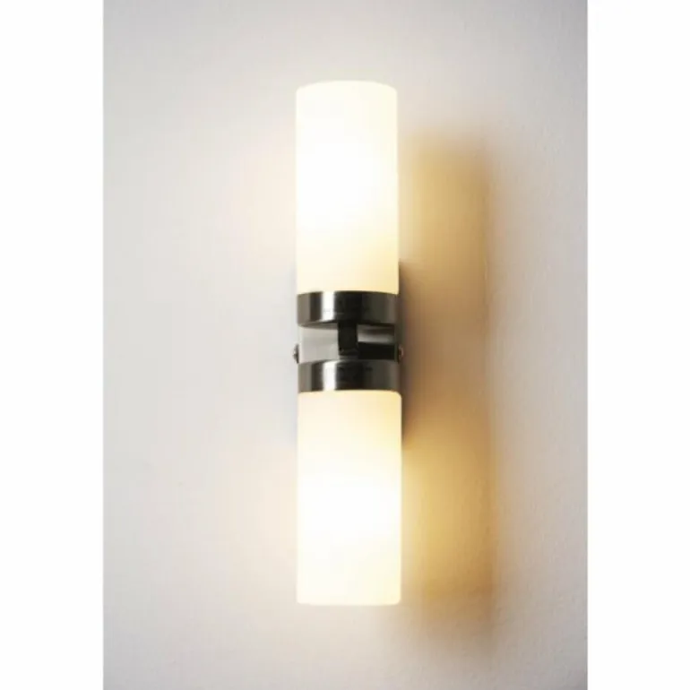 Applique murale Globo SPACE Chrome, Acier inoxydable, Nickel mat, Blanc, 2 lumières
