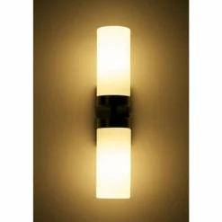 Applique murale Globo SPACE Chrome, Acier inoxydable, Nickel mat, Blanc, 2 lumières