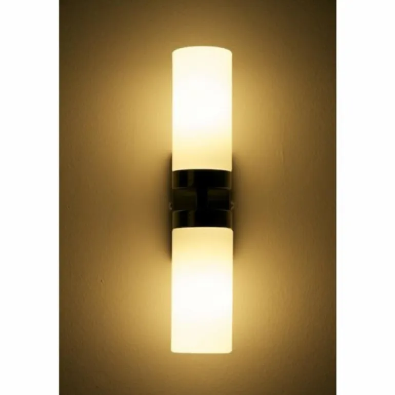 Applique murale Globo SPACE Chrome, Acier inoxydable, Nickel mat, Blanc, 2 lumières