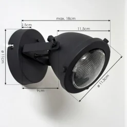 Applique murale Glostrup LED Noir, 1 lumière