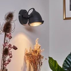 Applique murale Glostrup LED Noir, 1 lumière