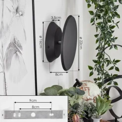 Applique murale Gusum LED Noir, 1 lumière