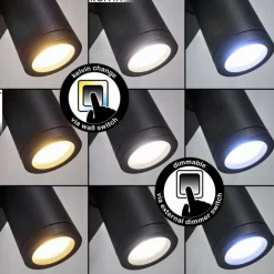Applique murale Hakamken LED Noir, 1 lumière