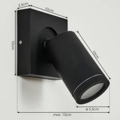 Applique murale Hakamken LED Noir, 1 lumière