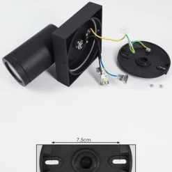Applique murale Hakamken LED Noir, 1 lumière