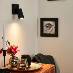 Applique murale Hakamken LED Noir, 1 lumière