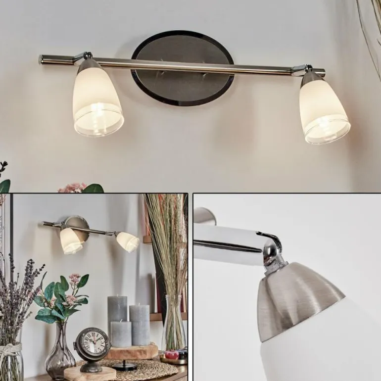 Applique murale Holualoa LED Nickel mat, 2 lumières