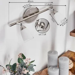 Applique murale Holualoa LED Nickel mat, 2 lumières