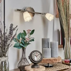 Applique murale Holualoa LED Nickel mat, 2 lumières
