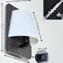 Applique murale Huddinge Gris, 1 lumière