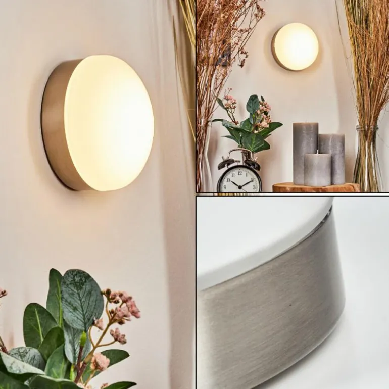 Applique murale Hutton LED Nickel mat, 1 lumière