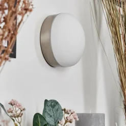 Applique murale Hutton LED Nickel mat, 1 lumière