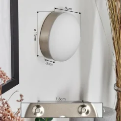 Applique murale Hutton LED Nickel mat, 1 lumière