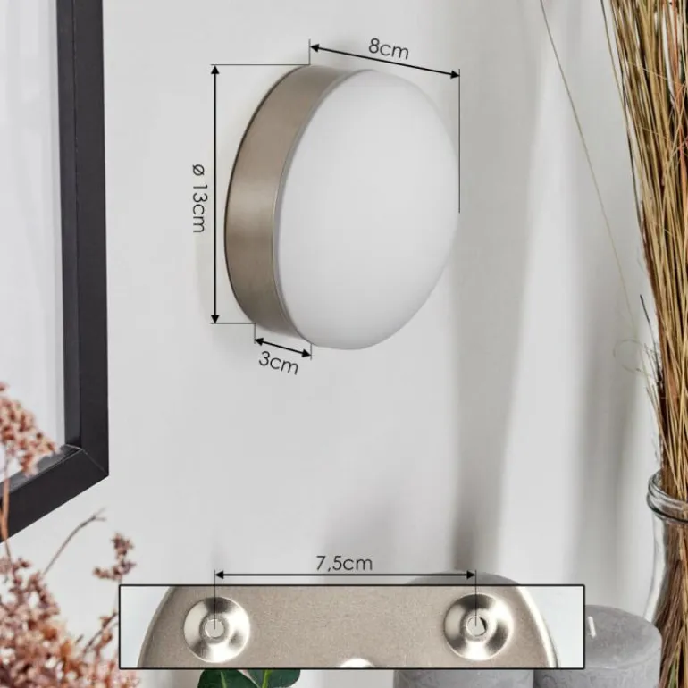 Applique murale Hutton LED Nickel mat, 1 lumière