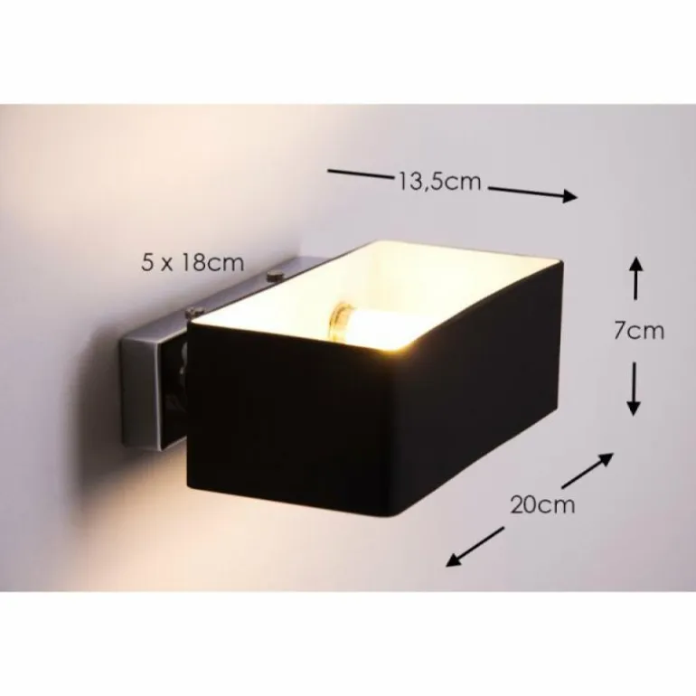 Applique murale Ideallux BOX AP2 Noir, 2 lumières
