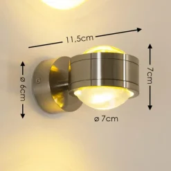 Applique murale INDORE LED Nickel mat, 2 lumières
