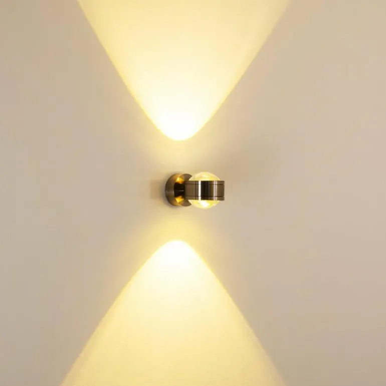 Applique murale INDORE LED Nickel mat, 2 lumières