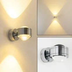 Applique murale INDORE LED Chrome, 2 lumières