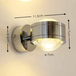 Applique murale INDORE LED Chrome, 2 lumières